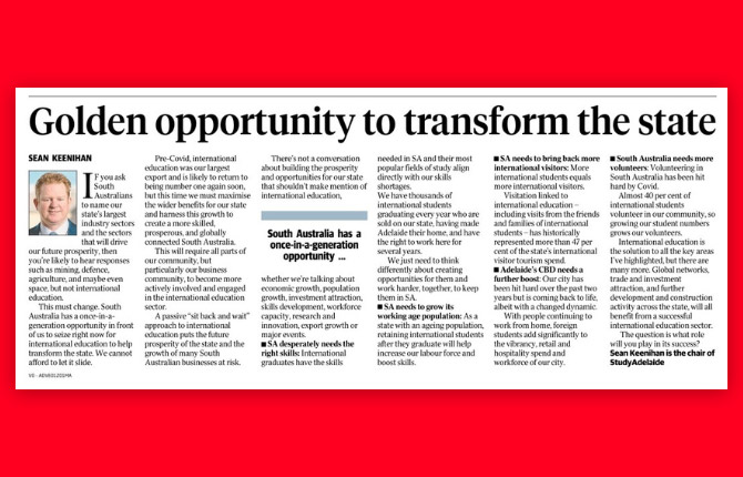 A golden opportunity to transform South Australia